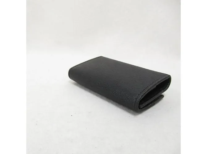 Bulgari Estuche de llaves de cuero Bvlgari Negro 