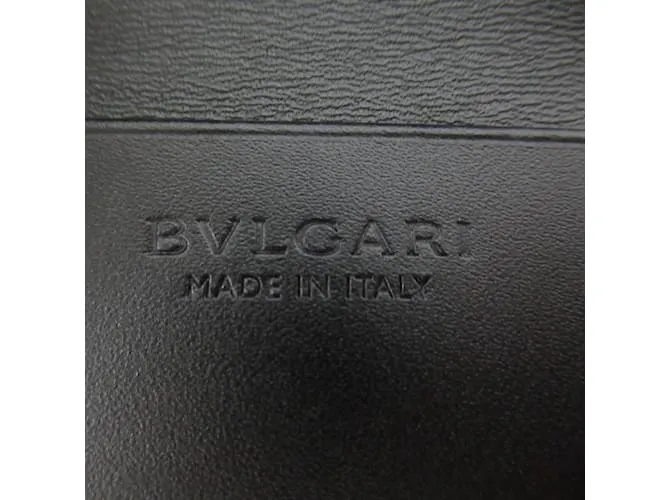 Bulgari Estuche de llaves de cuero Bvlgari Negro 