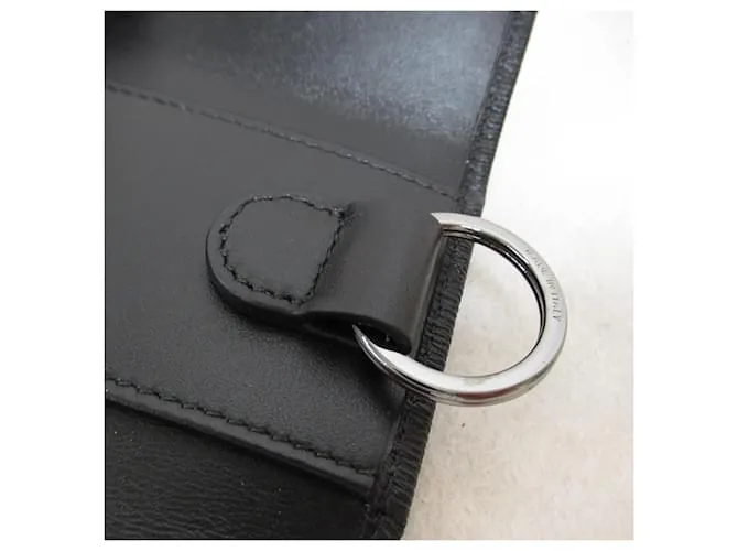 Bulgari Estuche de llaves de cuero negro Bvlgari 