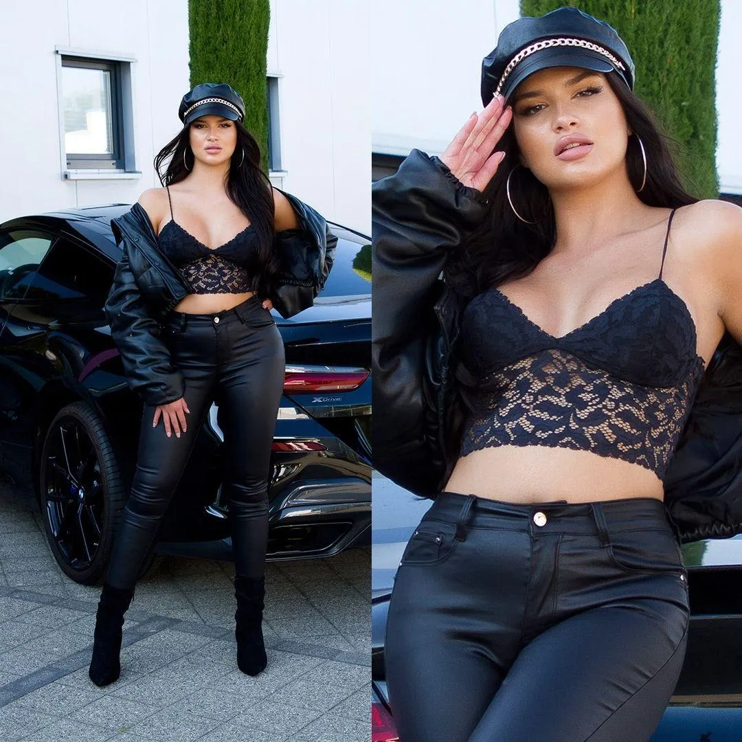 Bustier encaje negro 