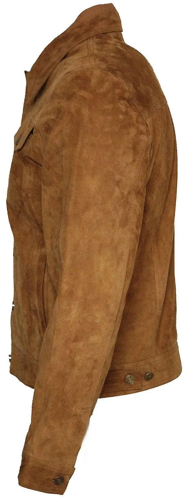 Camisa bronceada para hombre Chaqueta de cuero de ante