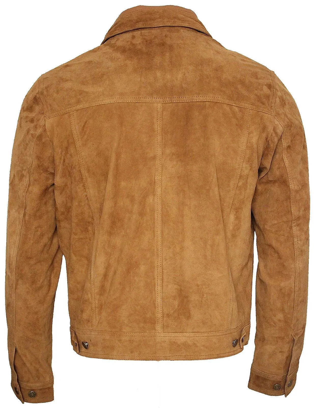 Camisa bronceada para hombre Chaqueta de cuero de ante