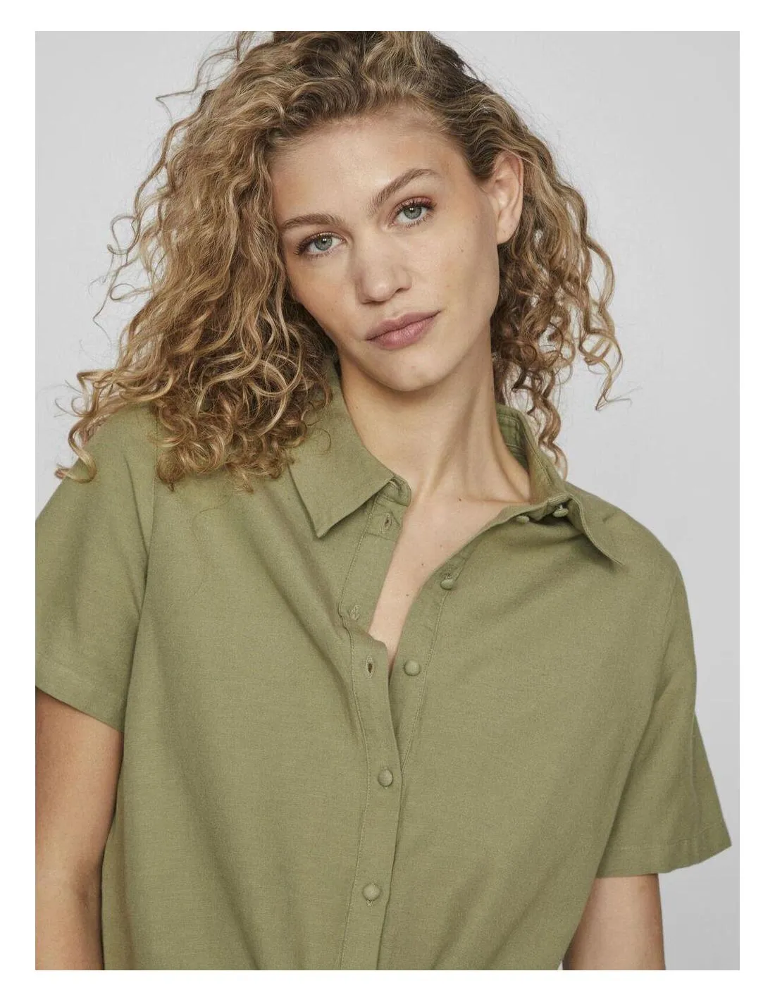 CAMISA CON NUDO KAKI VILA CLOTHES PRISILLA