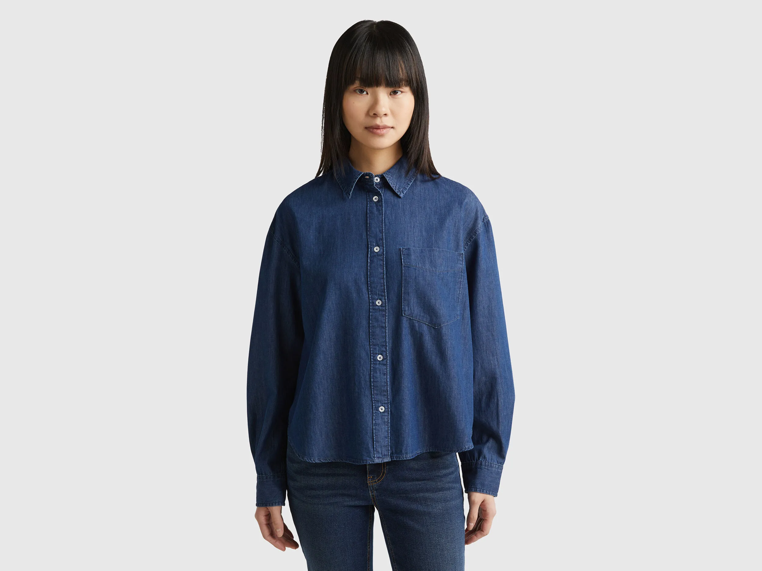 Camisa cropped de cambray