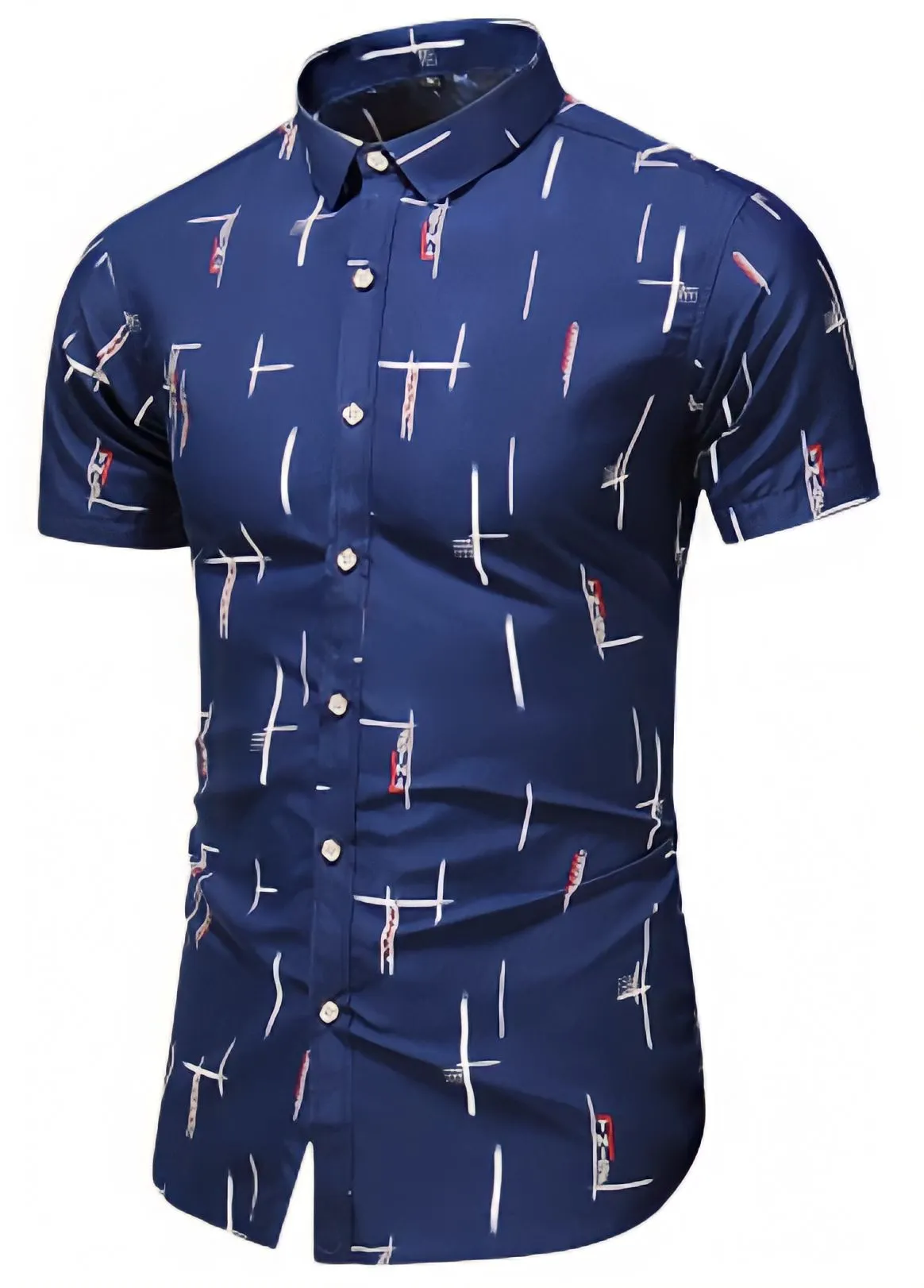 Camisa De Vestir Manga Corta Para Hombre