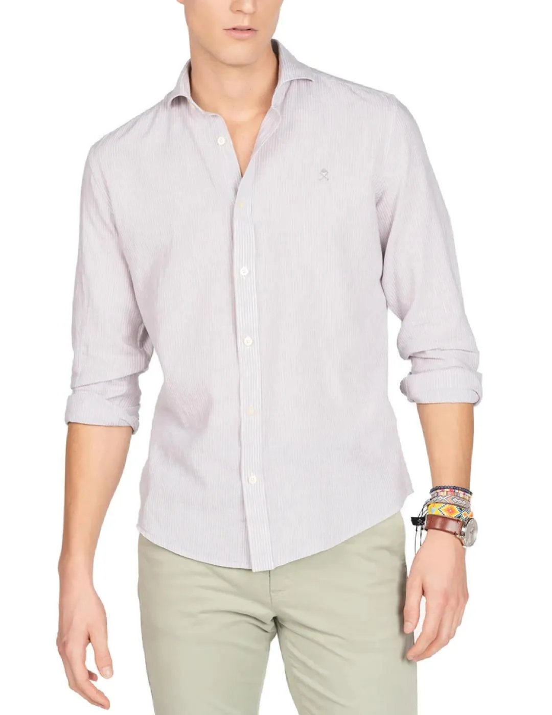 Camisa Harper Venice beige de lino para hombre