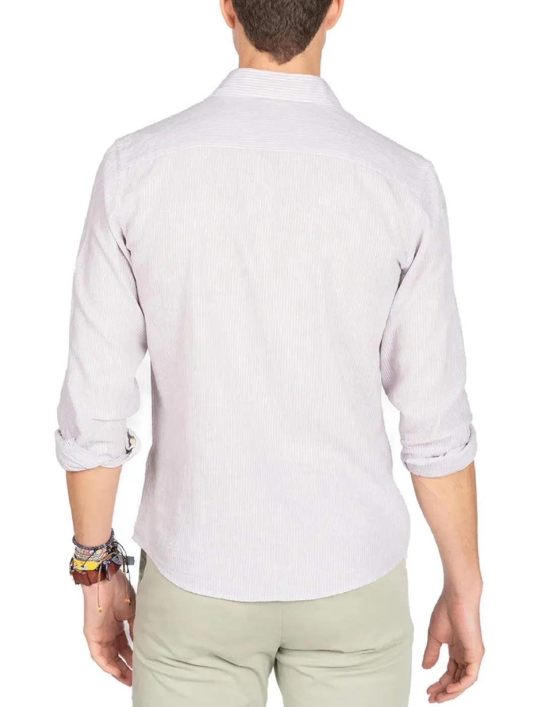 Camisa Harper Venice beige de lino para hombre