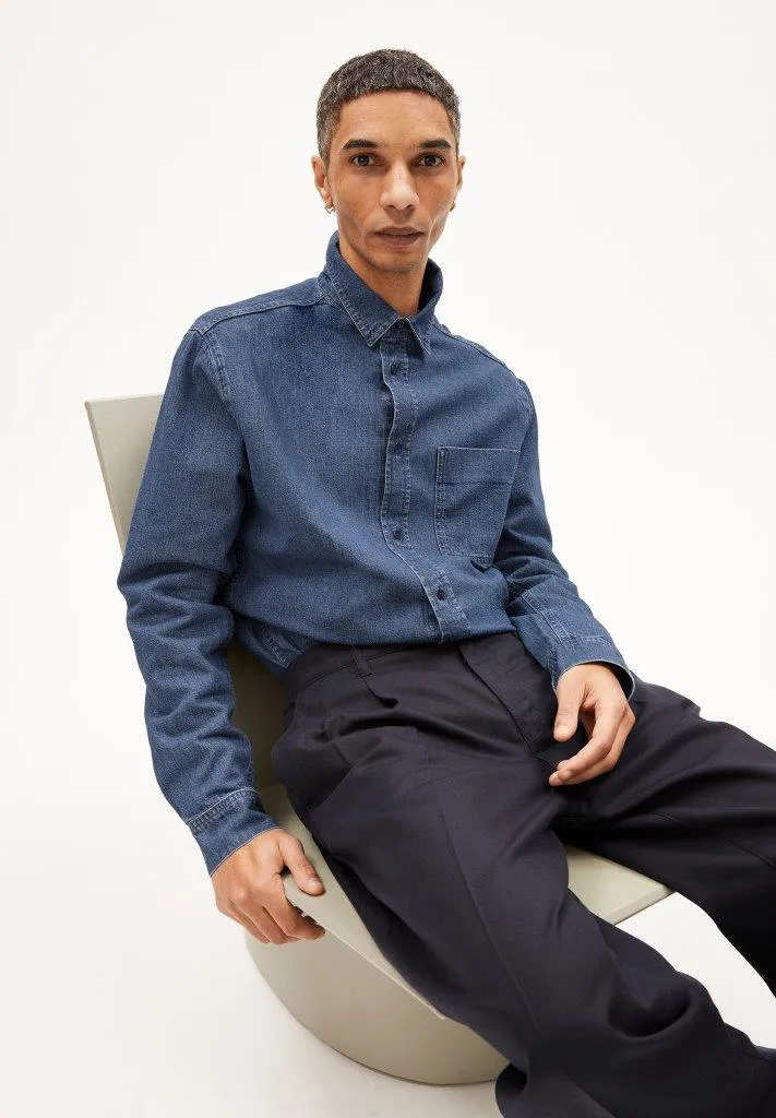 Camisa manga larga BAASO Iced indigo