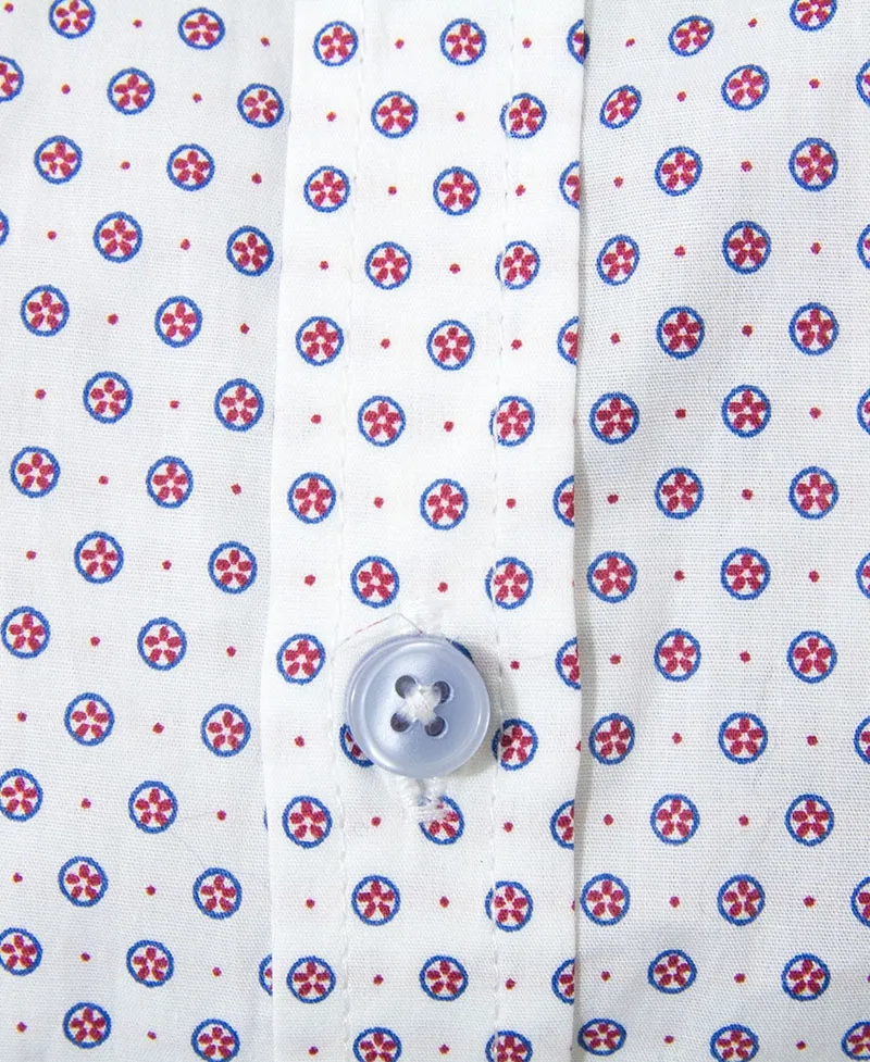 Camisa Niño BUGATTI Blanca Detalles Rojo