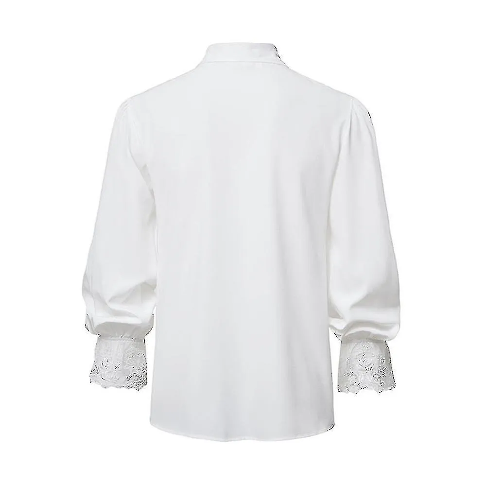 Camisa pirata para hombre Renacimiento N gótico con volantes Traje medieval Ropa Tops
