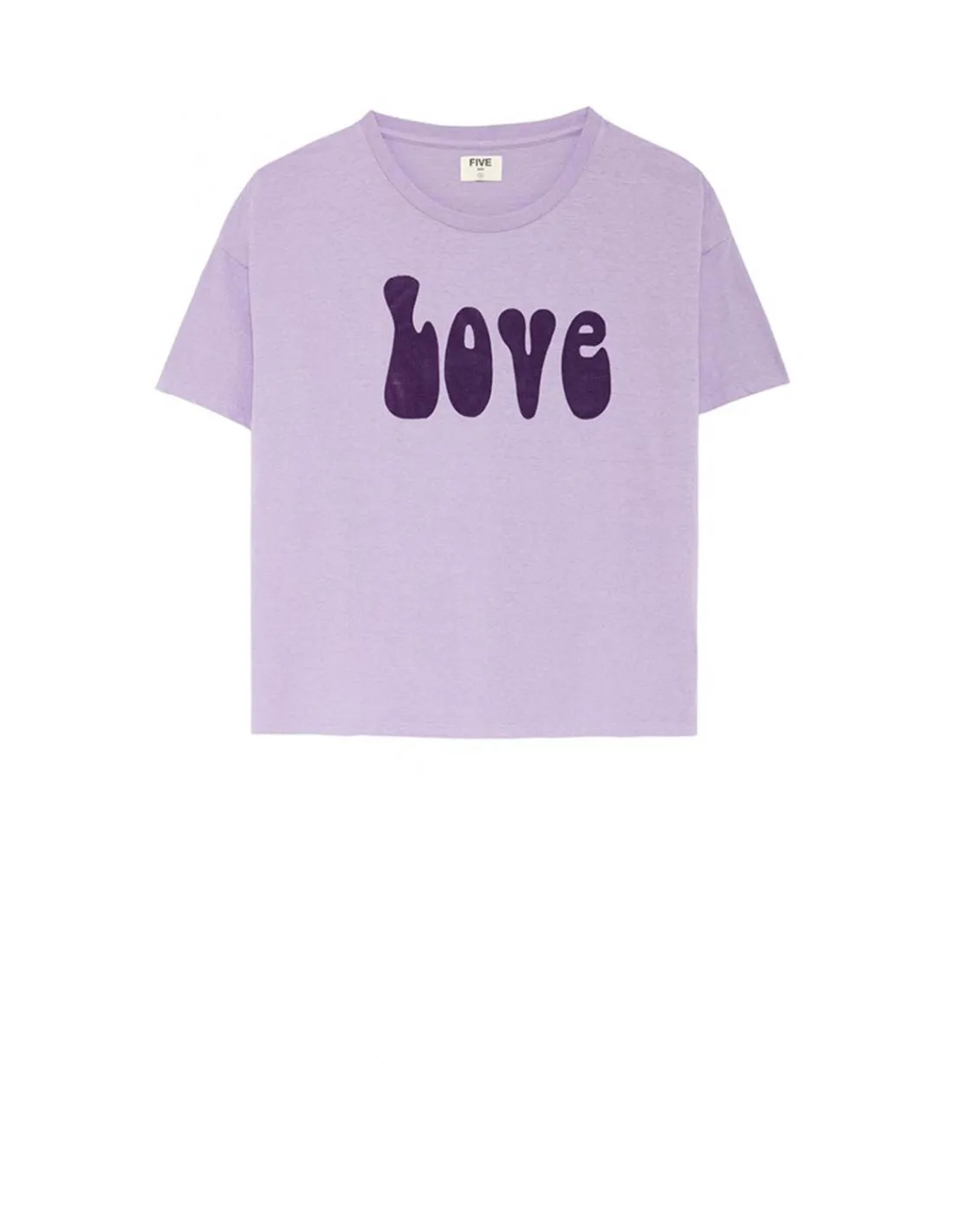 CAMISETA CON ESTAMPADO LOVE LILA FIVE PARIS