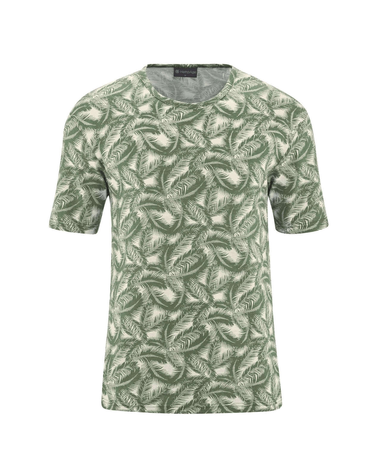 Camiseta de cáñamo y algodón orgánico, estampado palmera