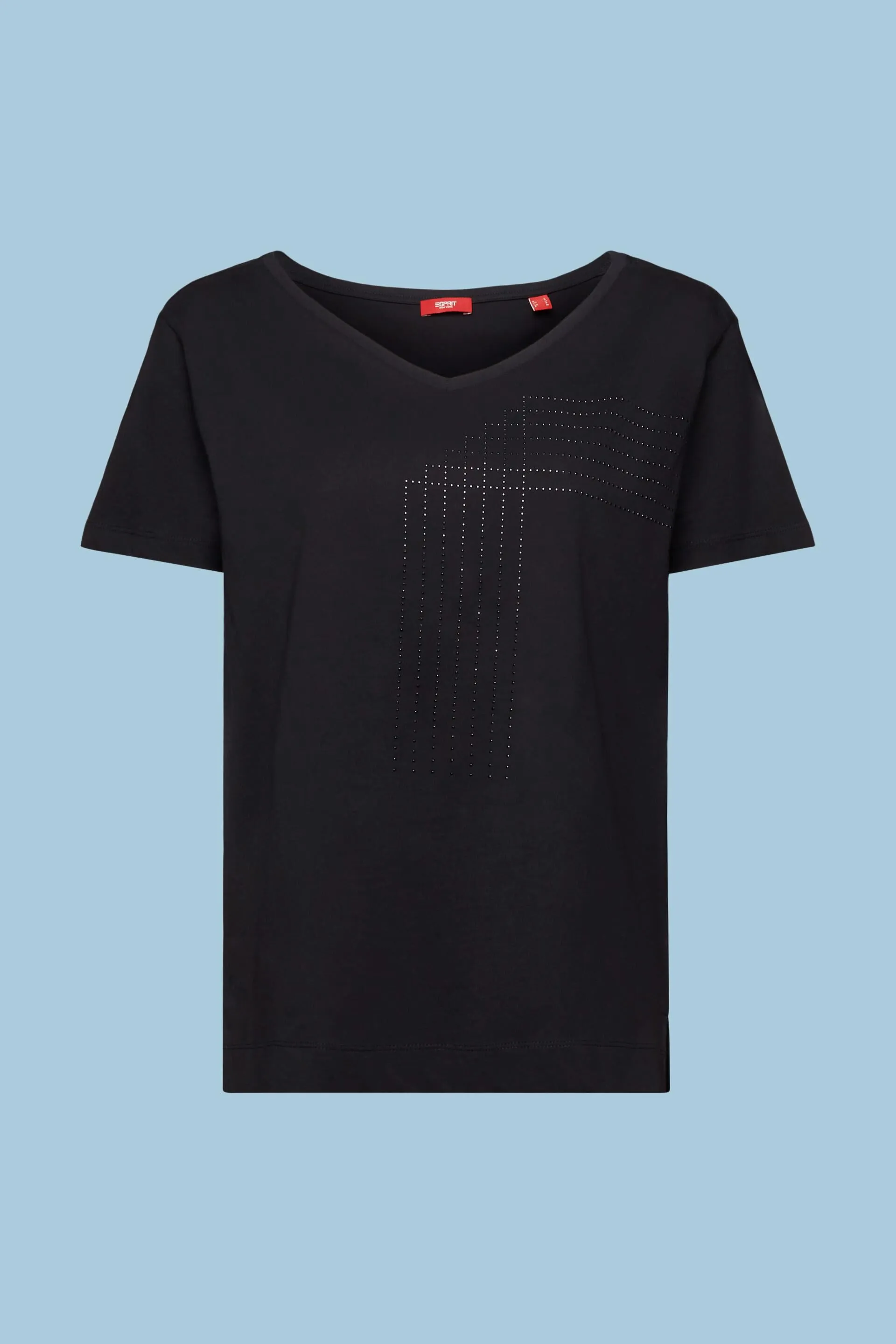 Camiseta de jersey con piedras brillantes