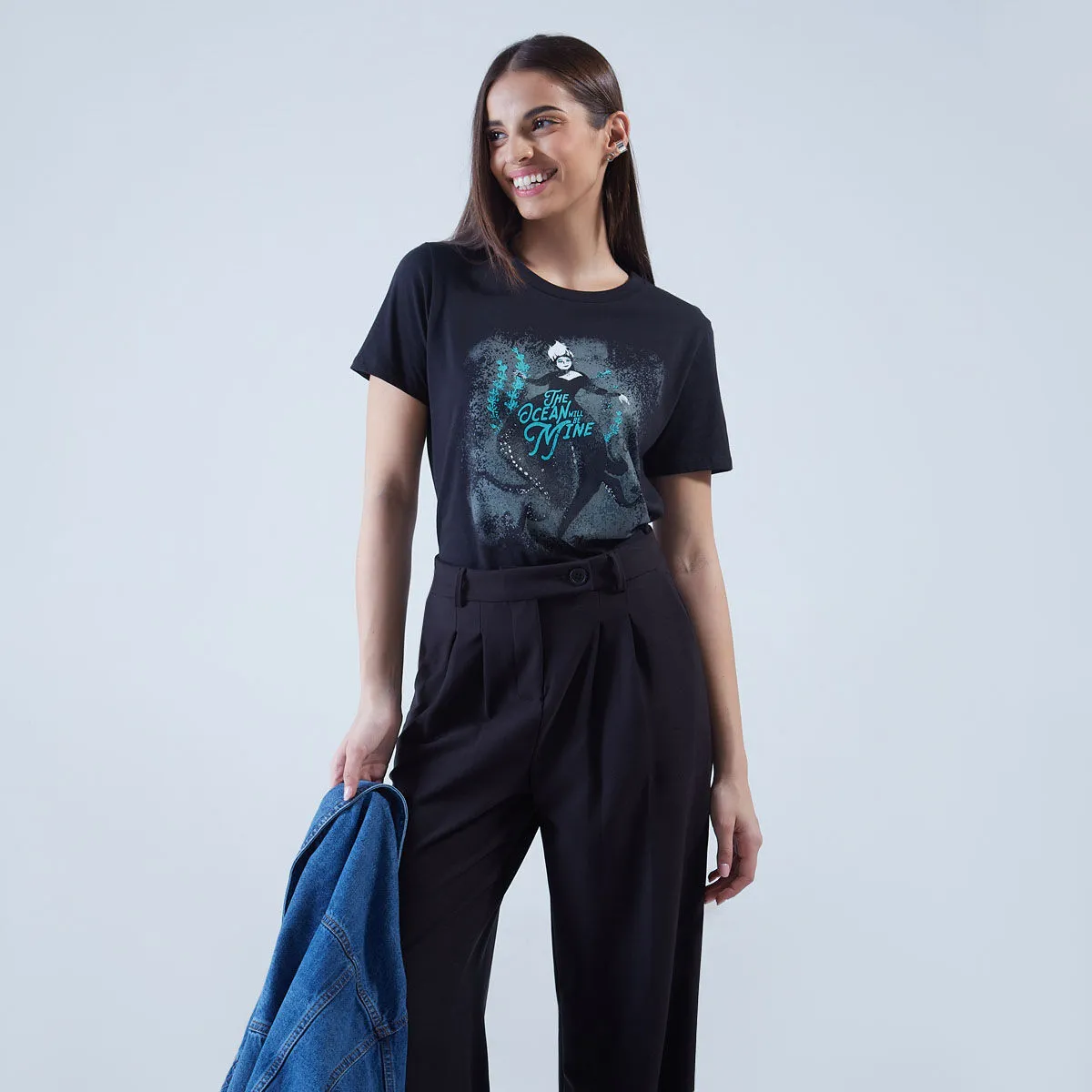 Camiseta Estampada De La Sirenita Para Mujer