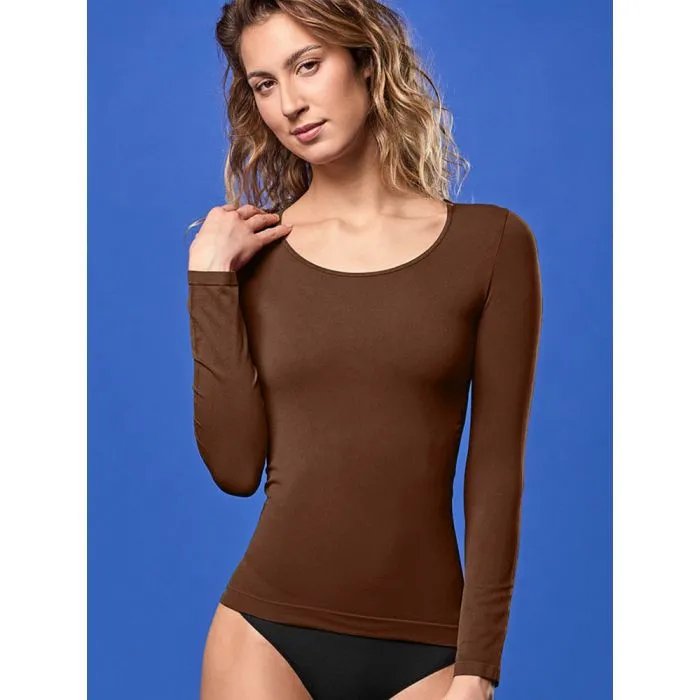 Camiseta mujer Focenza manga larga 615 Chocolate