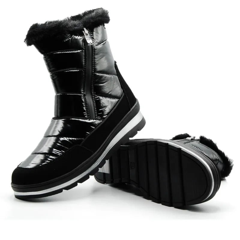 CAPRICE 26425 27 Negro y Plata Bota cremallera plana mujer