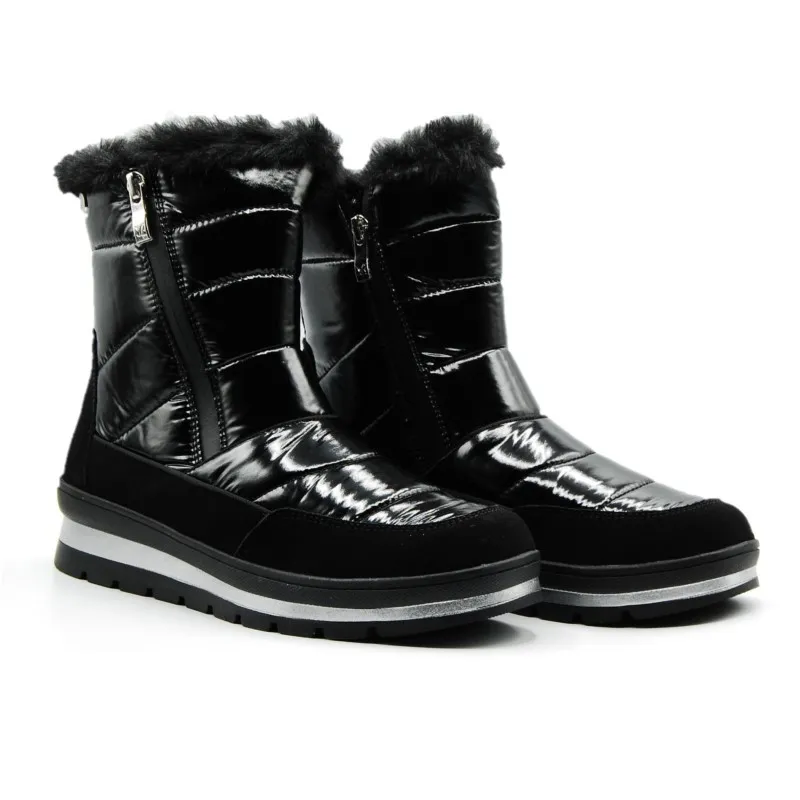 CAPRICE 26425 27 Negro y Plata Bota cremallera plana mujer