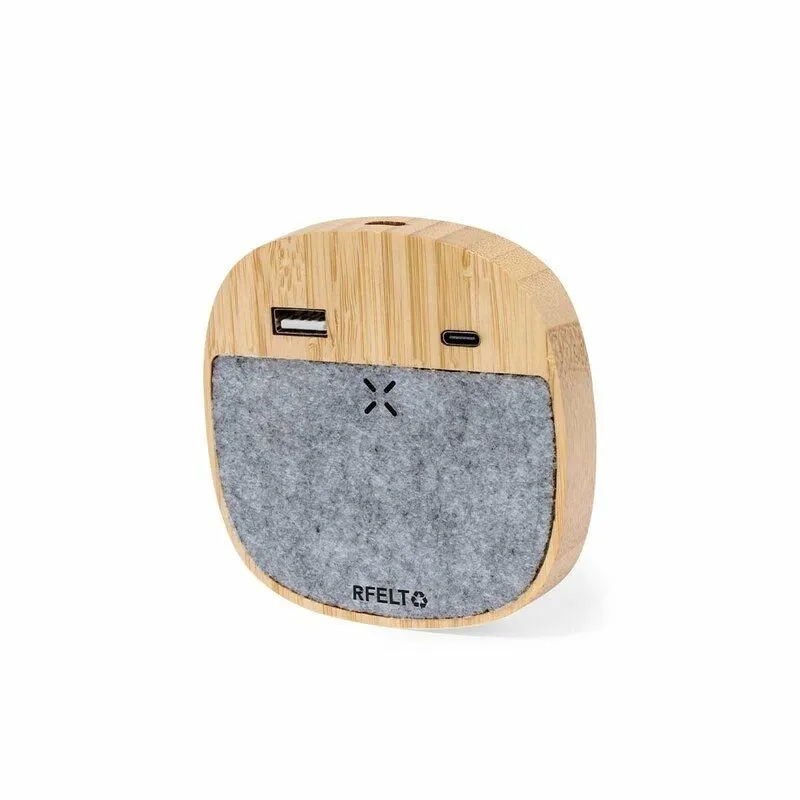 Cargador inalámbrico bambú personalizado Emerson