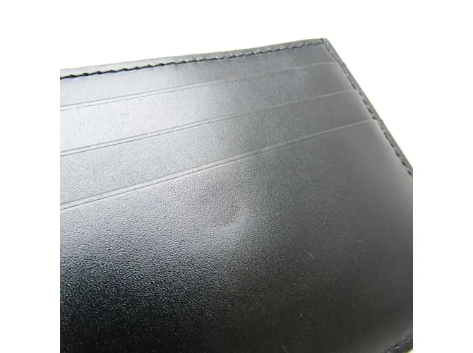 Cartier DOUBLE C DE CARTIER Estuche de cuero para tarjetas Negro 