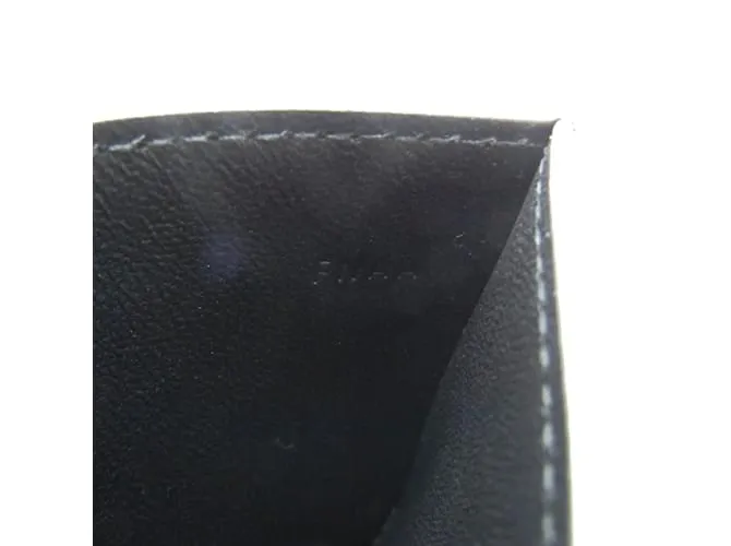 Cartier DOUBLE C DE CARTIER Estuche de cuero para tarjetas Negro 