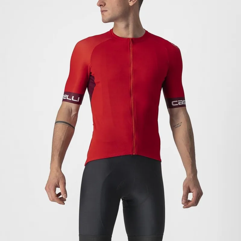 CASTELLI Maillot Entrata VI Rojo/Burdeos/Marfil