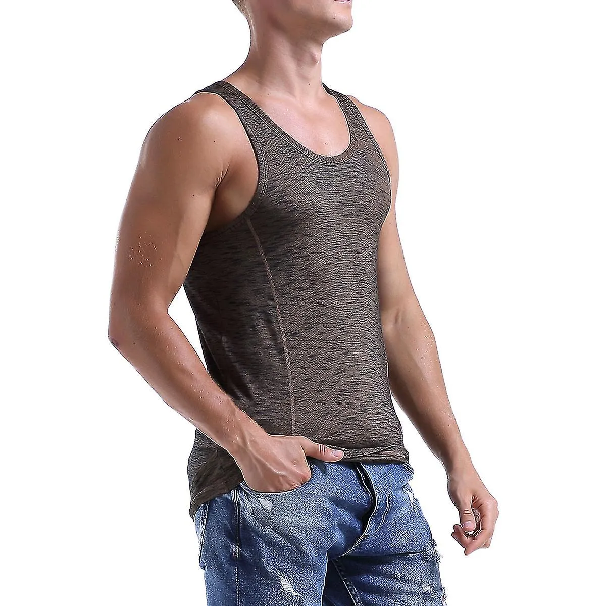 Chaleco de cuello grande de punto casual para hombre