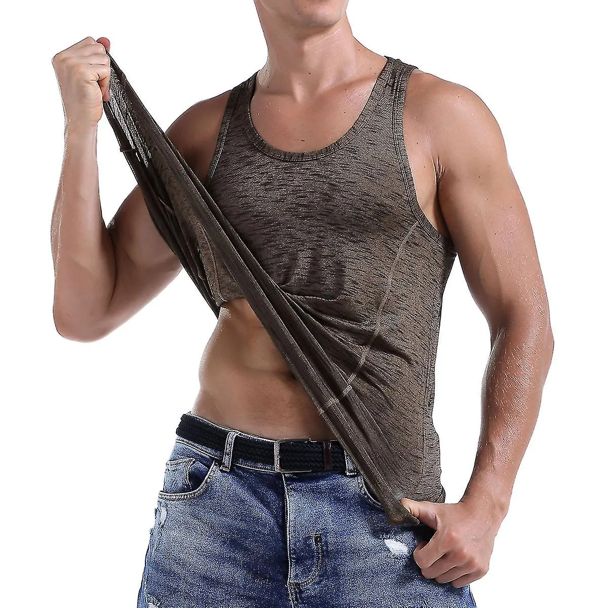 Chaleco de cuello grande de punto casual para hombre