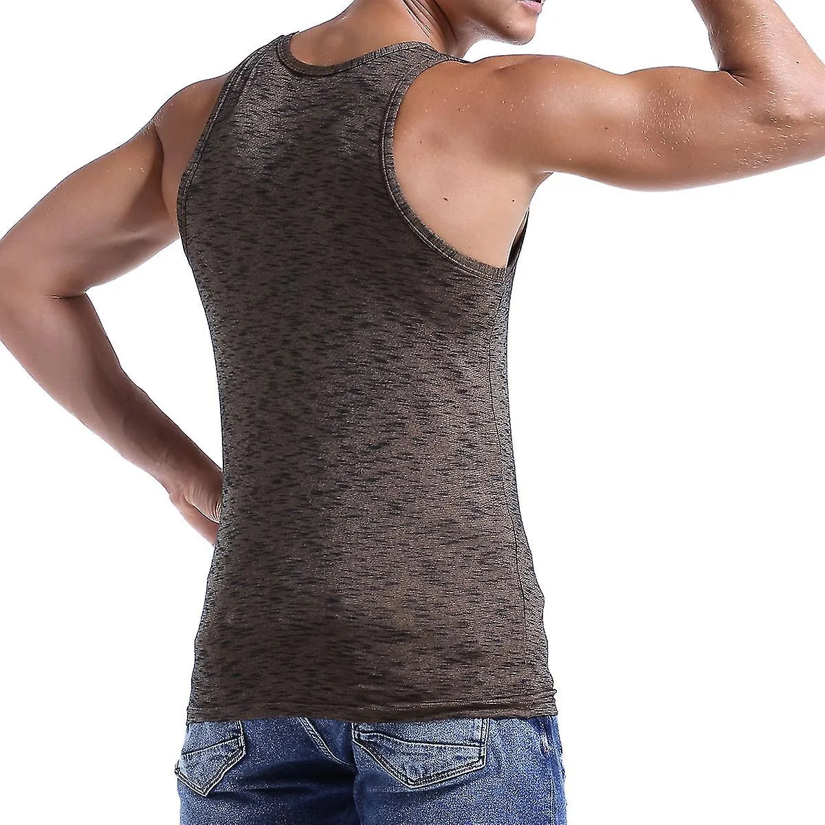 Chaleco de cuello grande de punto casual para hombre