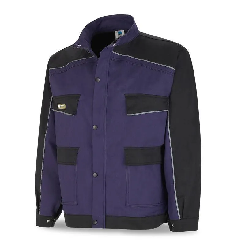 CHAQUETA TERGAL CANVAS 245 G. COLOR AZUL MARINO/NEGRO. MA588CANE