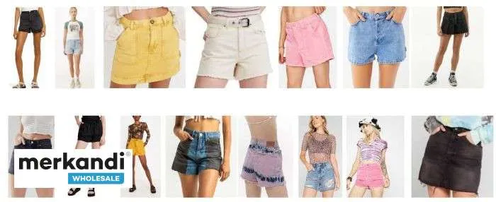 COLECCIóN DE ROPA EXCLUSIVA DE URBAN OUTFITTERS: PANTALONES CORTOS MIXTOS PARA MUJER  LOTE DE 50 PIEZAS