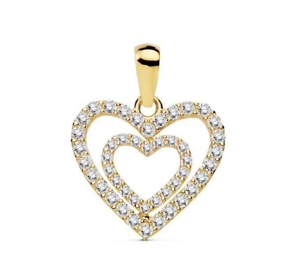 Colgante Oro Corazón Circonitas