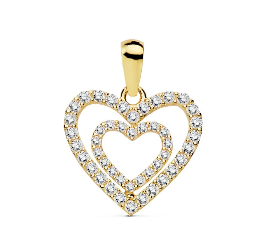 Colgante Oro Corazón Circonitas