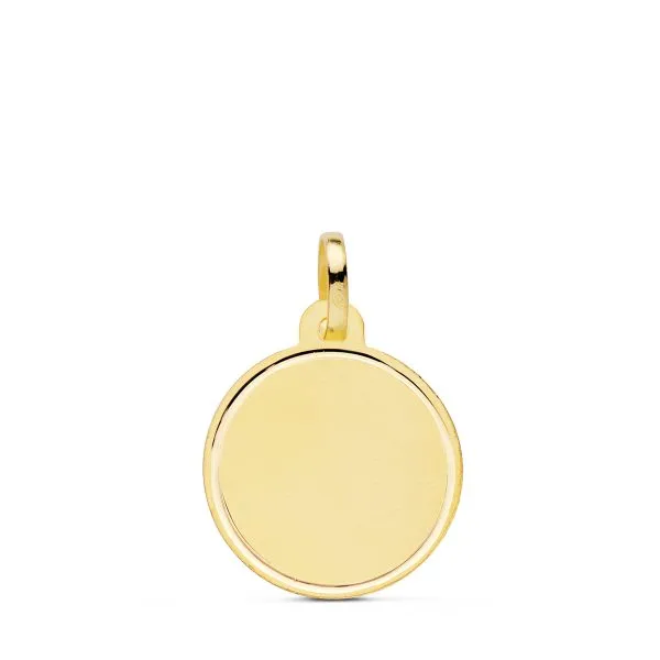 Colgante Oro Disco Liso 16 mm.