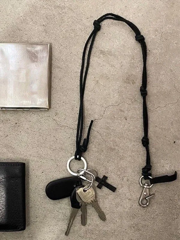 Collar con cierre de langosta de cuerda anudada para hombre