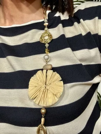 Collar Perlas y Rosetones KISSIMA Beige 78