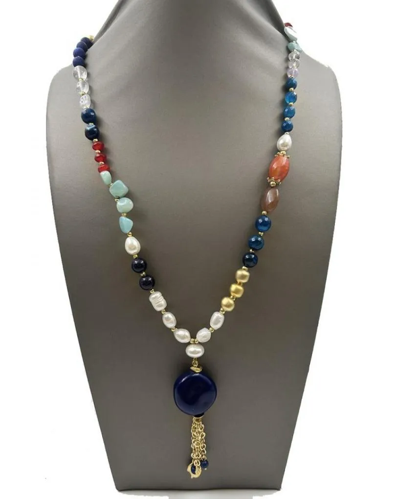 COLLARES AZUL LAPISLAZULI CON PERLAS Y PIEDRAS DE GRAN COLORIDO