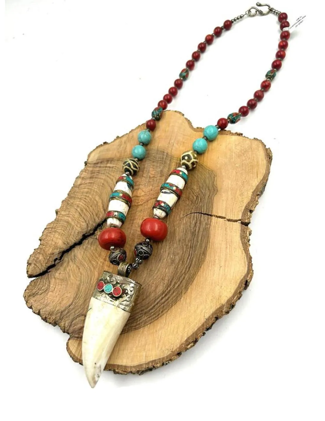 COLLARES DE COLMILLOS PARA HOMBRE, MODA IBIZA BOHO