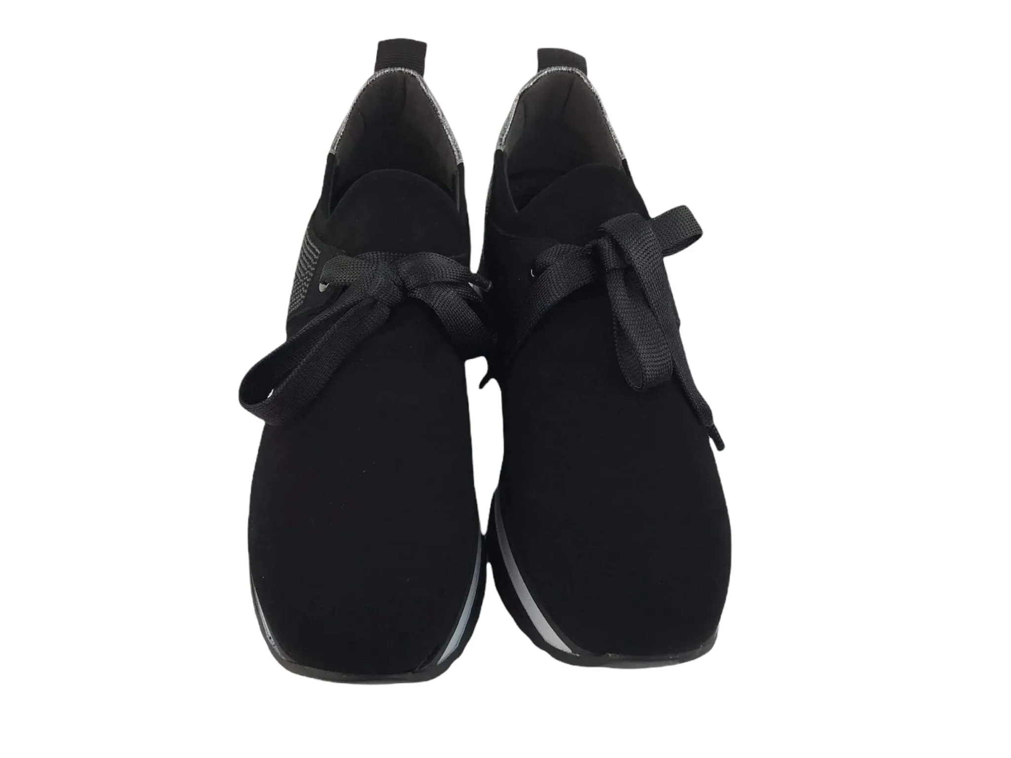 Comart | Zapatos sneakers negros Nobuck de mujer con lazo Milano