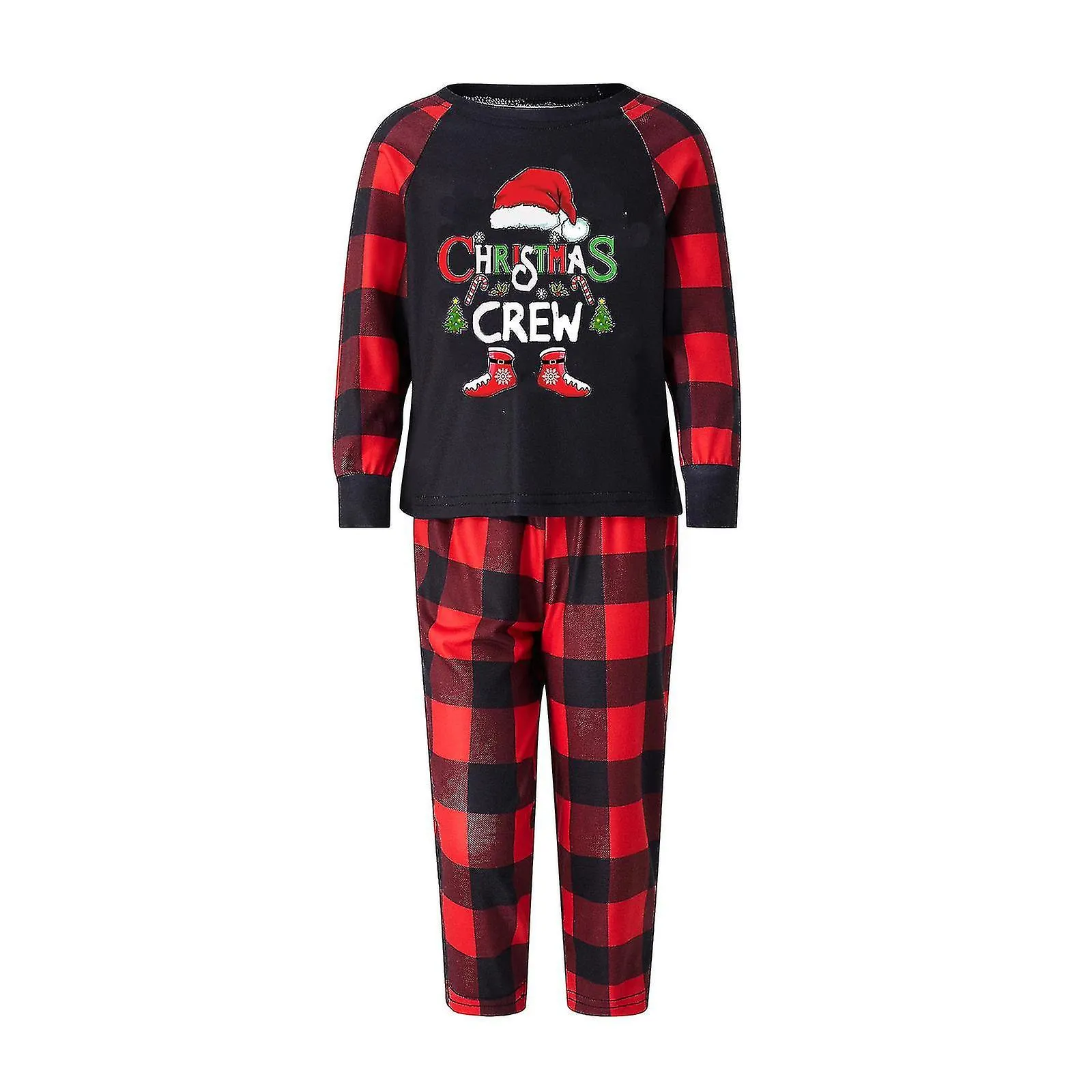 Conjunto de pijamas a juego de Navidad familiar, Baby Romper / carta Estampado de sombrero de Navidad Tops de manga larga + Conj