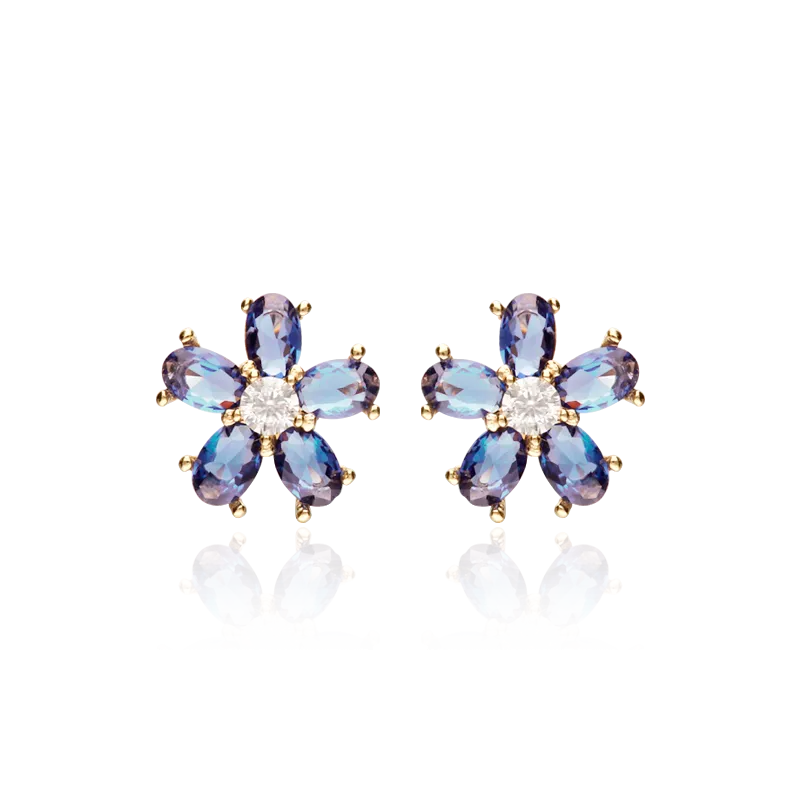 CONJUNTO "SURPRISE" ORO 18K TOPACIOS AZULES