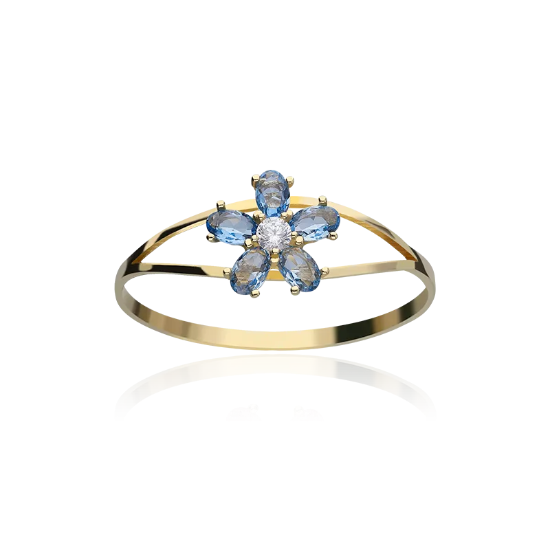CONJUNTO "SURPRISE" ORO 18K TOPACIOS AZULES