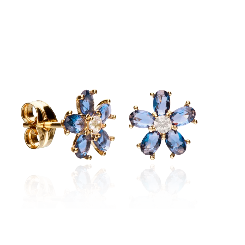 CONJUNTO "SURPRISE" ORO 18K TOPACIOS AZULES