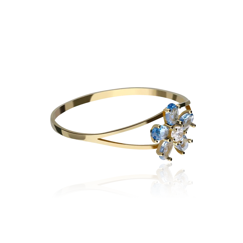 CONJUNTO "SURPRISE" ORO 18K TOPACIOS AZULES