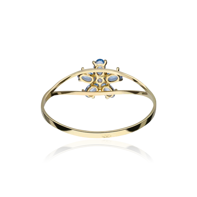CONJUNTO "SURPRISE" ORO 18K TOPACIOS AZULES