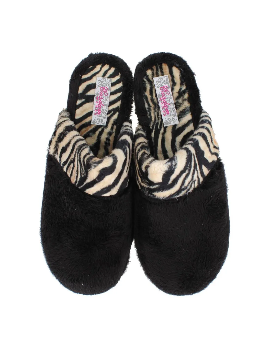 COSDAM  ZAPATILLA CASA RIBETE CEBRA NEGRO