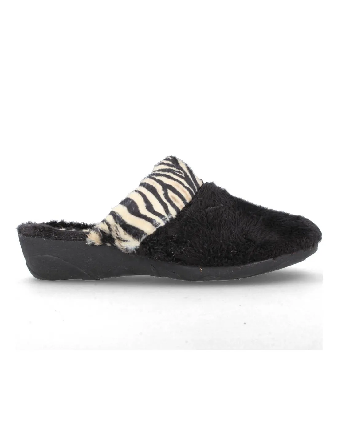 COSDAM  ZAPATILLA CASA RIBETE CEBRA NEGRO