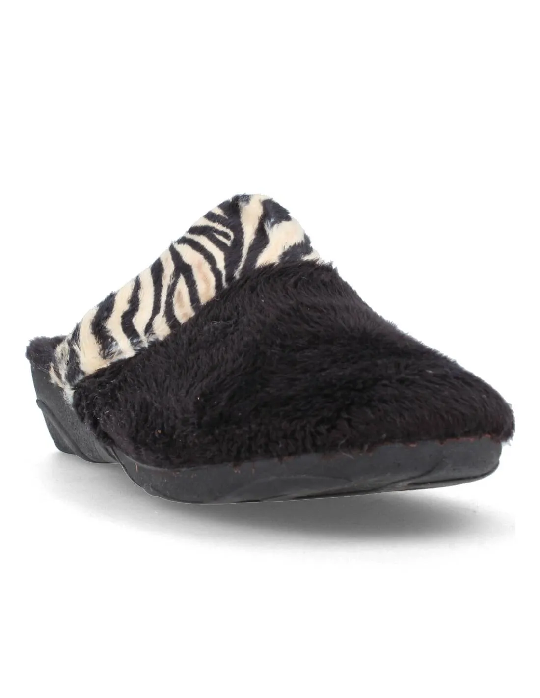 COSDAM  ZAPATILLA CASA RIBETE CEBRA NEGRO