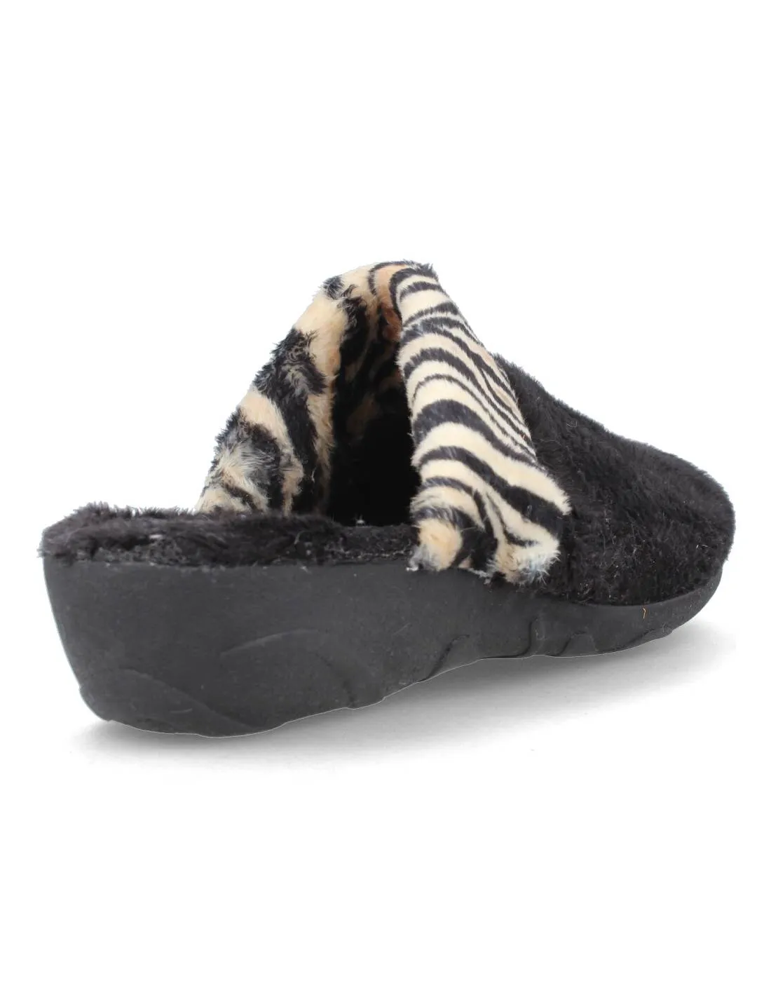 COSDAM  ZAPATILLA CASA RIBETE CEBRA NEGRO