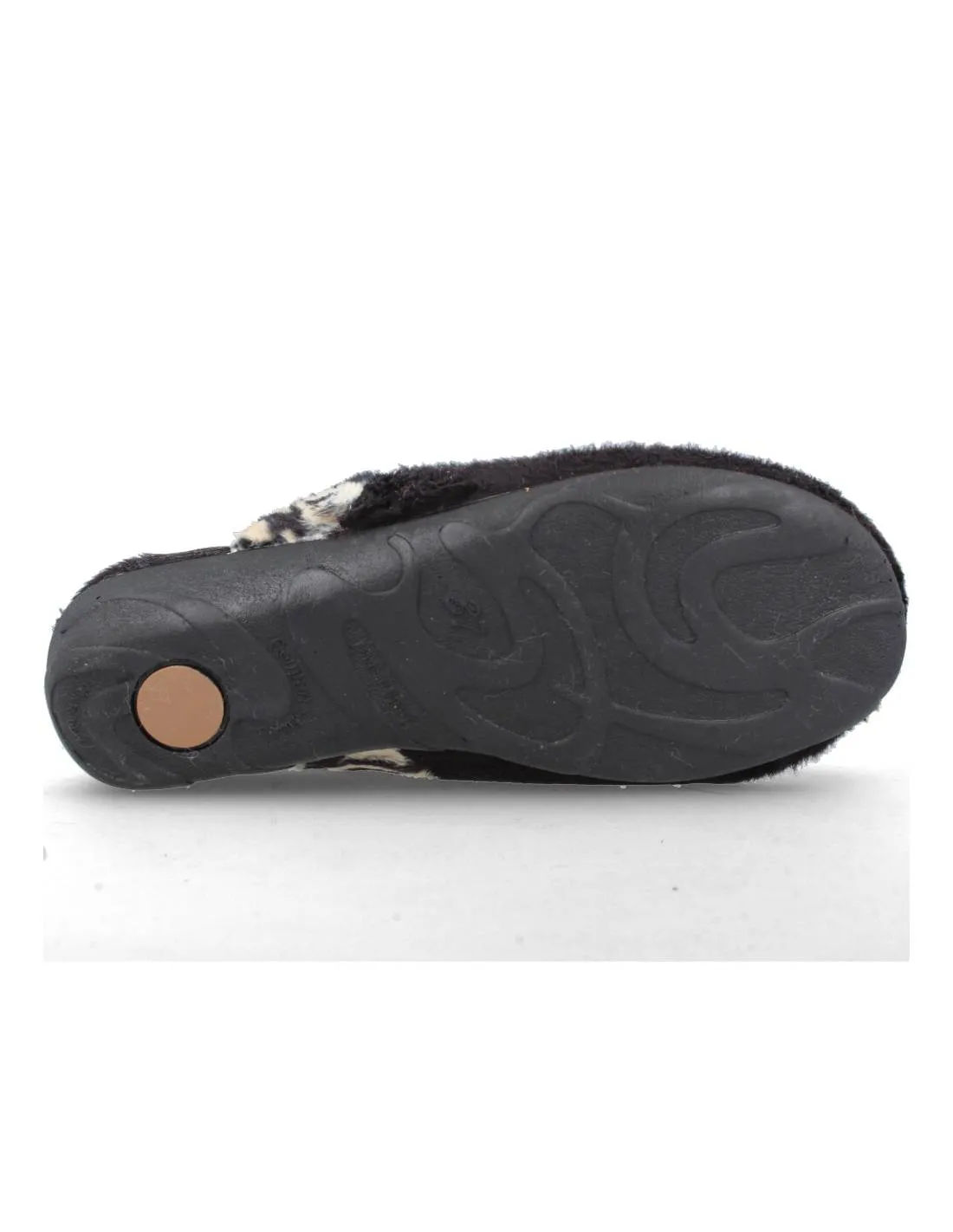 COSDAM  ZAPATILLA CASA RIBETE CEBRA NEGRO