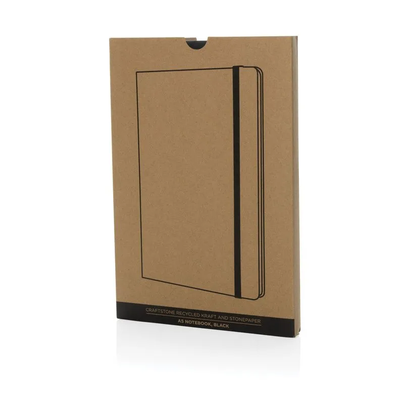 Cuaderno A5 de papel kraft y piedra reciclado Craftstone